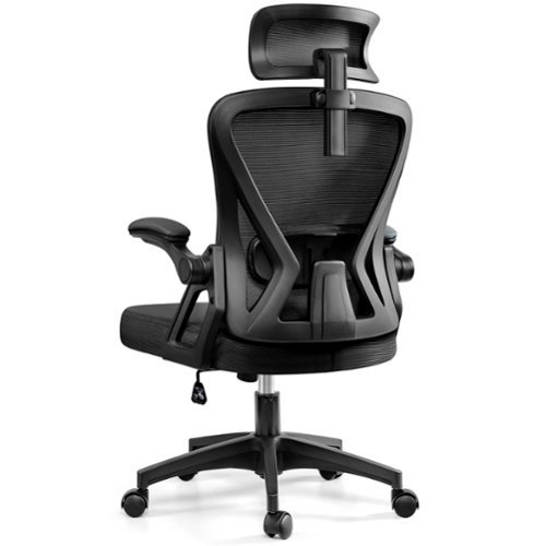 KERDOM - High Back Ergonomic Office Chair with Adjustable Headrest & Lumbar Support Tilt Reclining Computer Chair for Home Office - Black-Front_Standard 
