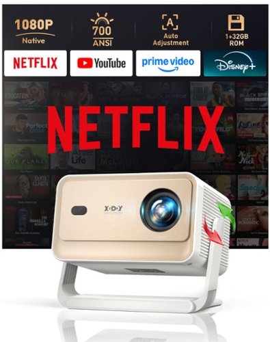 Xgody - N6 PRO Smart  Projector Compatible with Netflix 1080P FHD 700ANSI WiFi 6 BT 5.4 Auto Align Voice Control-Front_Standard 