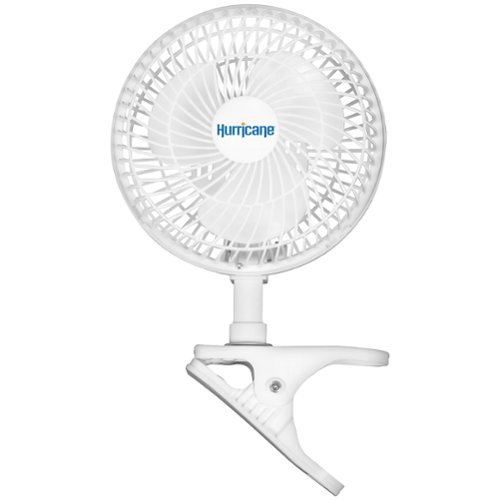 Hurricane - Classic 6" 2 Speed Desk Table Fan w/ Adjustable Tilt, White - Clip Fan-Front_Standard 