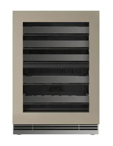 Front. U-Line - 24"W. 5.1 Cu.Ft. Built-In Dual-Zone Wine Ref.-Panel Ready Fram w. Glass - Panel Ready.