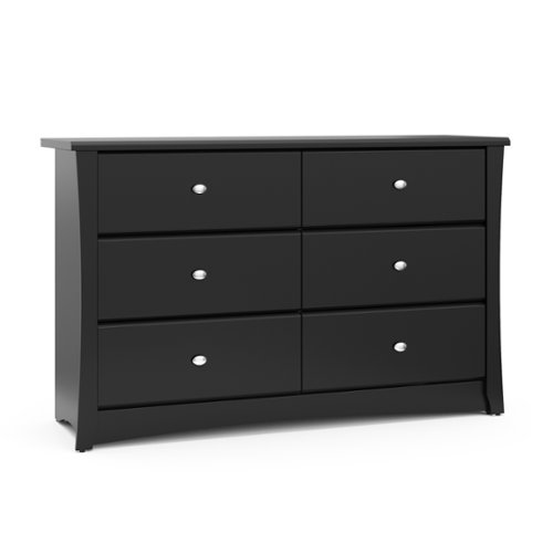 Storkcraft - Crescent 6-Drawer Double Dresser - Black-Front_Standard 