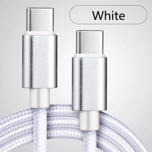 Kitcheniva - Premium USB-C to USB-C Fast Charging Data Sync Charger Cable Cord 3Ft - White-Front_Standard 