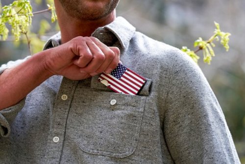 The Ridge Wallet Aluminum: Cash Strap - Stars and Stripes GLOBAL SHIPPING
