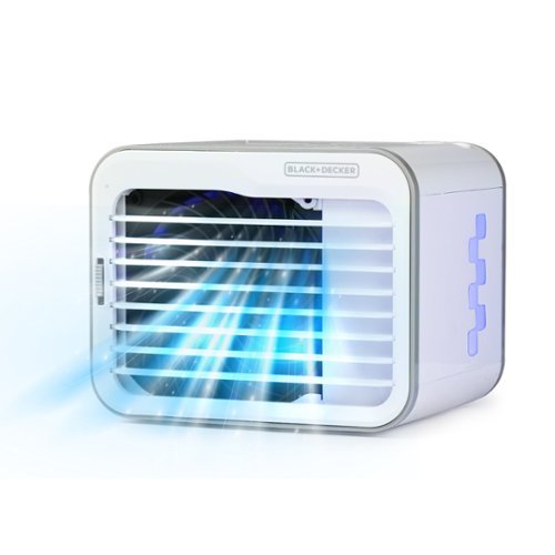 Black+Decker - Desktop Air Cooler with 3-Speeds, Evaporative Air Cooler with 0.5L Water Tank - White-Front_Standard 