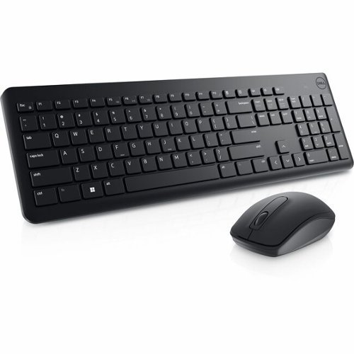 Dell - KM3322W Keyboard and Mouse - USB Plunger Wireless RF 2.40 GHz Keyboard - USB Wireless RF Mouse - Optical - Black-Front_Standard 