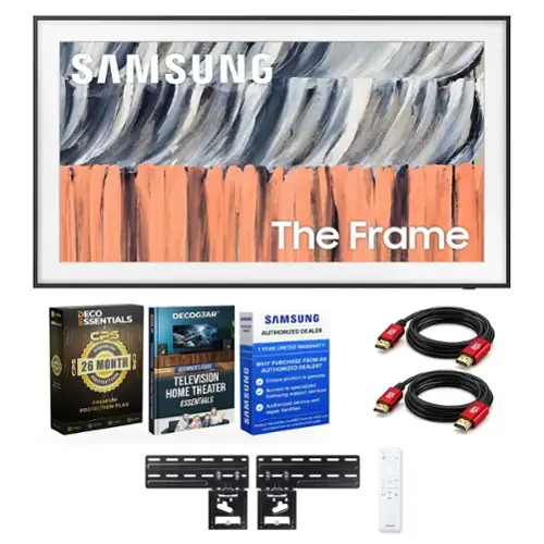 SAMSUNG  
The Frame  

DECO ESSENTIALS CPS PREMIUM 26 MONTH PROTECTION PREMIUM PLAN PROTECTION OF  
DECOGEAR SINGUNG SAMSUNG - = DEALER AUTHORIZED 1 YEAR LIMITED WARRANTY FROM AN WHY PURCHASE BEGINNER'S GUIDE AUTHORIZED DEALER? TELEVISION product is genuine Ensure THEATER Access to specialized services HOME SAMSUNG Samsung support and ESSENTIALS Authorized service repair facilities when you VIA NOT bevored seller Product warrandes N  purchase from