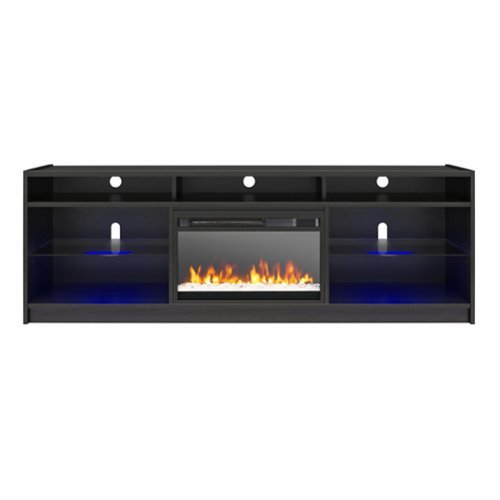Ameriwood Home - Luna Fireplace TV Stand for TVs up to 75" - Black Oak-Front_Standard 