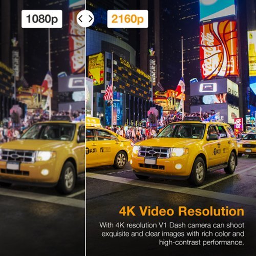 Rexing V1GW-4K 2.4 4K Ultra HD Car Dash Cam with Wi-Fi Built-in GPS and Adhesive Mount - Black GLOBAL SHIPPING