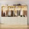 Aheaplus - Set of 4 Heavy Duty 96" Walk-In Closet with 12 Wood Drawers, 4 Rods & 4 Shelves - White Oak-Front_Standard
