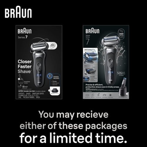 Braun Series 7 Wet/Dry Electric Shaver with Smart Center - Gray GLOBAL SHIPPING