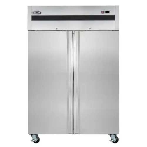 Front. Koolmore - 54 in. Two-Door Commercial Reach-In Freezer with Top-Mounted Compressor, 49 cu. ft. in Stainless-Steel - Stainless steel.