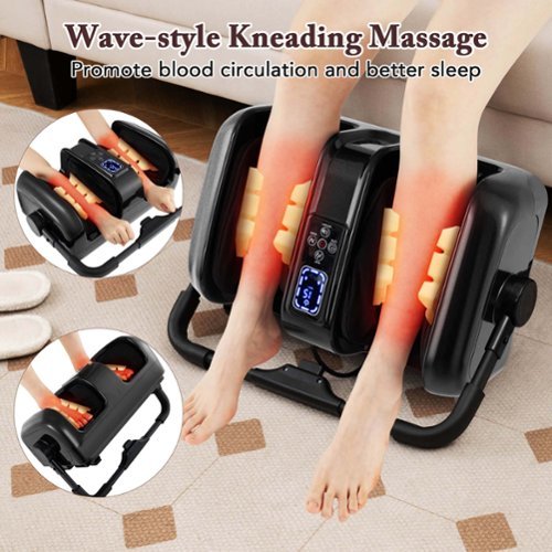 Costway Foot & Calf Massager Deep Kneading Shiatsu Massager Machine with Heat - Black BUY ONLINE