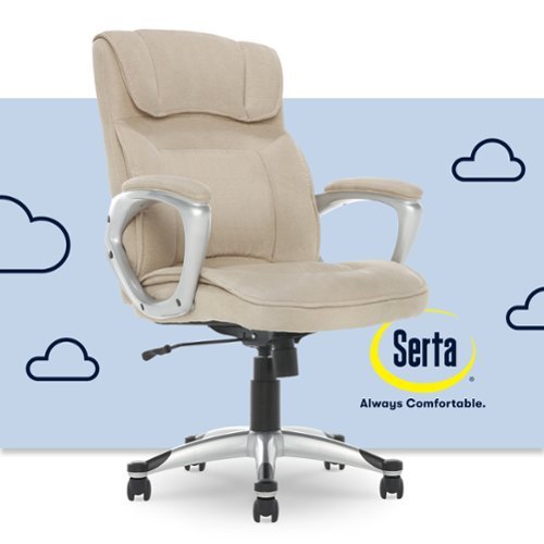 Serta - Executive Office Ergonomic Chair - Fawn Tan - Silver