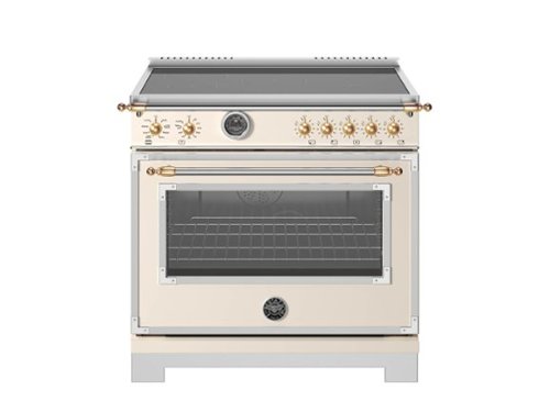 Bertazzoni - 36" Heritage Series Induction Range - Avorio/Gold - Ivory