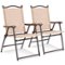 Costway - Set of 2 Patio Folding Sling Back Chairs Camping Deck Garden Beach - Yellow-Front_Standard