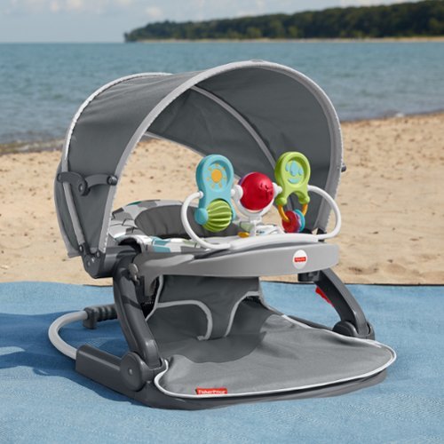Fisher-Price On-the-Go Sit-Me-Up Infant Floor Seat - Gray Hexagon BUY IN AUSTRALIA
