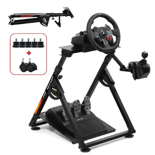 GTPlayer - Sim Racing Wheel Stand Simulator Cockpit Wheel Stand - Black-Front_Standard 