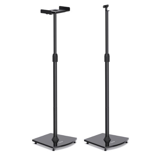 ErgoAV - Bookshelf Speaker Stand - Adjustable height - Black-Front_Standard 