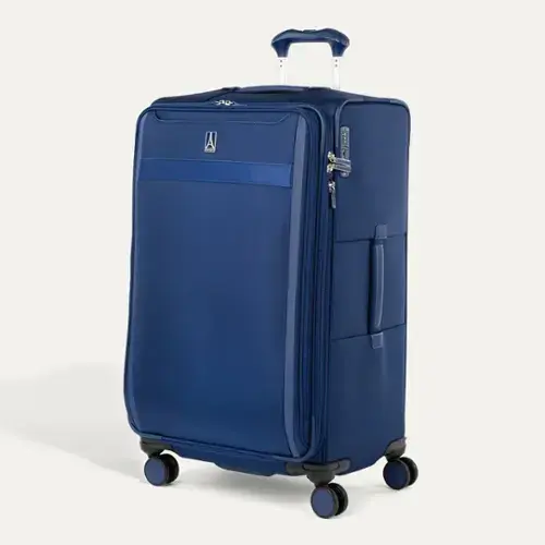 Front. Travelpro - Travelpro Versapack + Lightweight Softside Expandable 29" Checked Spinner - Estate Blue.