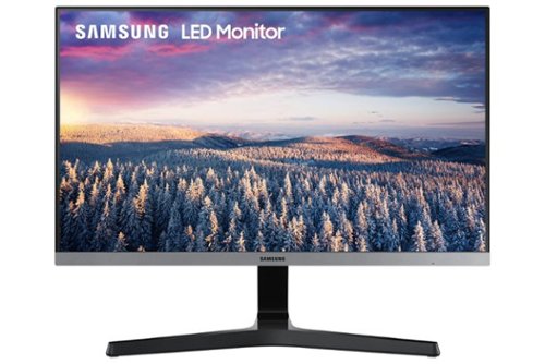 Samsung - 24" LED FHD AMD FreeSync Monitor with bezel-less design (HDMI, D-sub) - Black-Front_Standard 