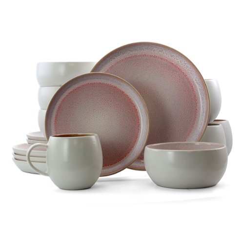 Elama - Mocha Muave 16 Piece Luxurious Stoneware Dinnerware with Complete Setting for 4 - Mauve-Front_Standard 