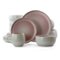 Elama - Mocha Muave 16 Piece Luxurious Stoneware Dinnerware with Complete Setting for 4 - Mauve-Front_Standard
