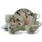 Elama - Retro Bloom 16 Piece Luxurious Stoneware Dinnerware with Complete Setting for 4 - Green-Front_Standard