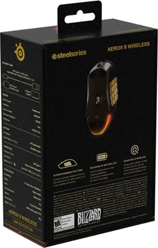 SteelSeries Aerox 9 Wireless World of Warcraft Edition RBG Optical Gaming Mouse with 18 Programmable Buttons - Wireless - Black BUY IN AUSTRALIA