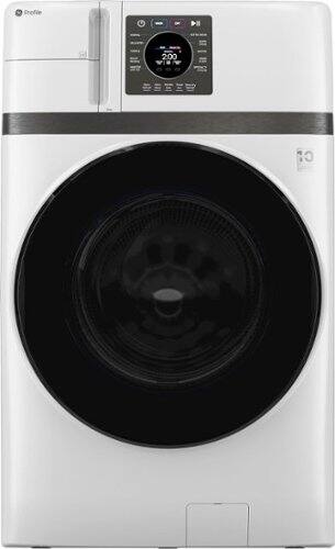 GE Profile - UltraFast 4.6 Cu. Ft. High-Efficiency Smart Front Load Washer and Electric Dryer Combo with Steam and Ventless Heat Pump - White-Front_Standard