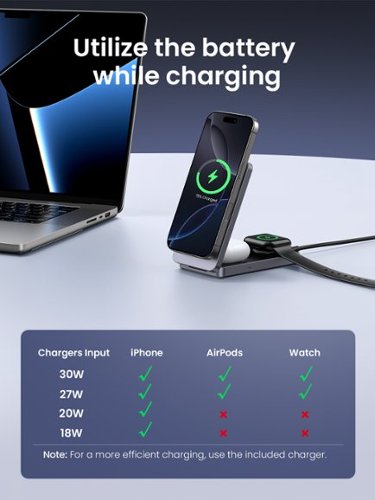 UGREEN MagFlow Qi2 15W Magnetic Wireless Charger, Foldable 3-in-1 Fast Charging Station (Includes 30W USB-C Adapter) - Black WHERE TO BUY