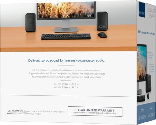 Insignia™ 2.0 Computer Speakers (2-Piece) - Black BUY IN SAUDI ARABIA