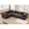 KERDOM - Upholstered L Shaped Modular Sofa Bed with Chaise, Corduroy Folding Floor Convertible Sofa Couch Bed for Living Room - Coffee-Front_Standard