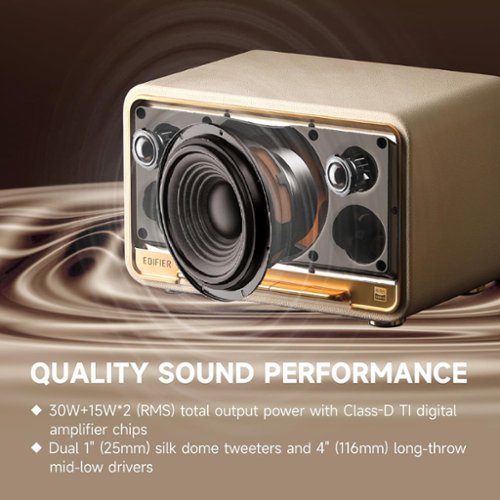 Edifier D32 Portable Bluetooth 5.3 Wireless Speaker with Apple AirPlay High Resolution Audio and 11 Hour Battery Life - Ivory BUY IN AUSTRALIA