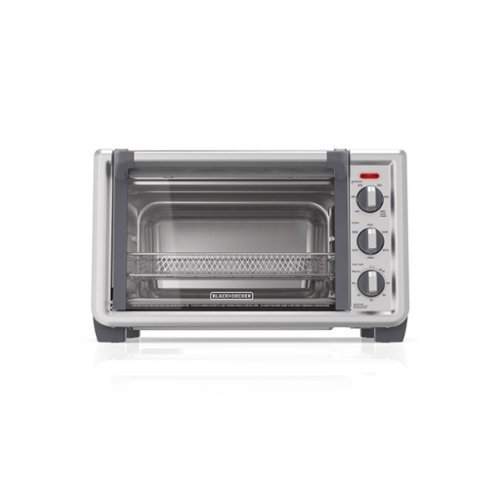 Black+Decker - Stainless Steel Black/Silver 6 slot Toaster Oven w/Air Fry 13 in. H X 15 in. W X 20 in - Black|Silver-Front_Standard 