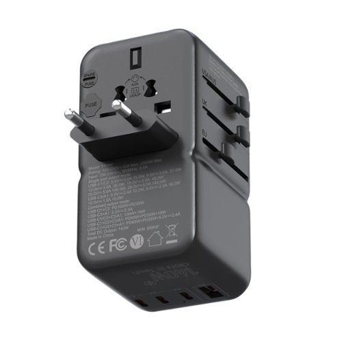 MINIX 140W GaN-III Universal Travel Adapter with 3-USB-C/1-USB-A, AC Outlet, US/UK/EU/AU Travel Charger for Laptops Phones - Black SHOP ONLINE