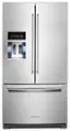 Front. KitchenAid - 27 Cu. Ft. French Door Refrigerator with External Water and Ice Dispenser - Stainless Steel with PrintShield Finish.