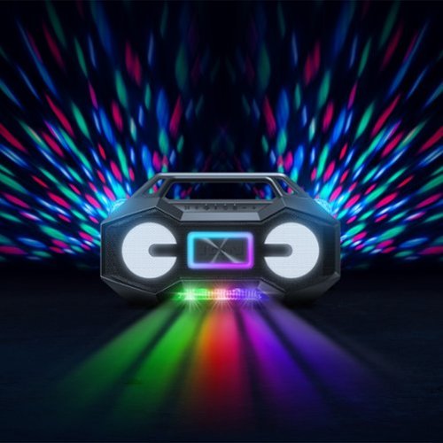 ION Audio Party Rocker Go high-Power Boombox with Party Starter Lights - Black GLOBAL SHIPPING