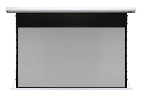 Elite Screens - Saker Tab-Tension acoustic 110" Home Theater Motorized Projection Screen - Black-Front_Standard 