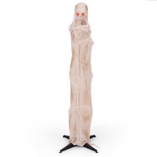 Costway 6FT Halloween Animated Standing Mummy Life Size Animatronic Mummy - White