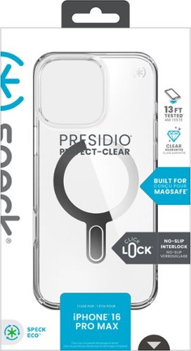 Speck Presidio Perfect Clear ClickLock Case with MagSafe for Apple iPhone 16 Pro Max - Clear/Chrome BUY IN AUSTRALIA