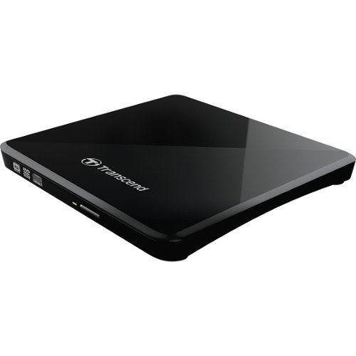 Transcend - DVD-Writer - External - Black - DVD-RAM/±R/±RW Support - 24x CD Write/24x CD Rewrite/24x CD Read-Front_Standard 