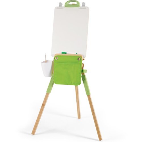 Hape - Hape: Portable Bamboo Easel - 14pc, Green & White, Age 4+