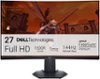 Dell - S2721HGF 27" LED Curved FHD FreeSync and G-SYNC Gaming Monitor (DisplayPort, HDMI) - Black-Front_Standard