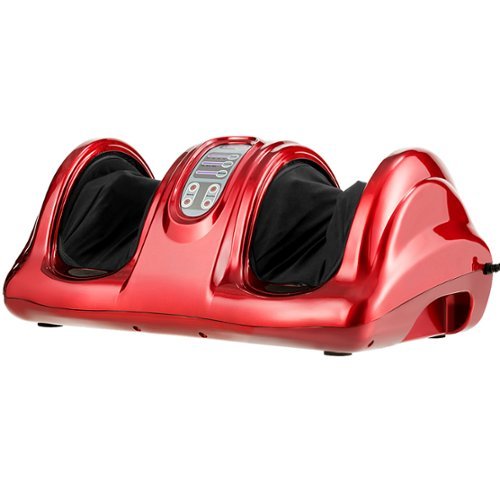 Costway Shiatsu Foot Massager Kneading and Rolling Leg Calf Ankle with Remote - Red BUY IN MIDDLE EAST