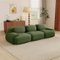 Aukfa - 3 seats Modular Corduroy Sectional Sofa with Ergonomic Support - Pet Friendly, Easy Assembly, Non-Slip Base Design - Green-Front_Standard