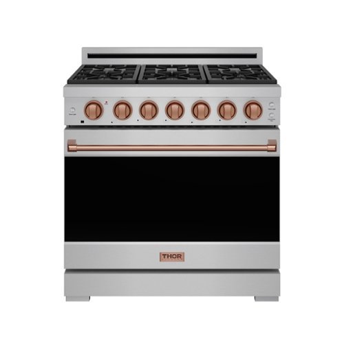 Gordon Ramsay Series by Thor Kitchen 6.0 Cu. Ft Freestanding Gas Range with Rose Gold Hardware - Stainless Steel