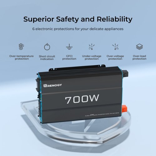 Renogy 700W 12V Pure Sine Wave Inverter - Black BUY ONLINE