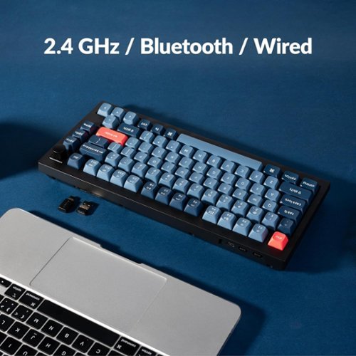 Keychron V1 Max 75% Custom Wireless RGB Mechanical Keyboard with Programmable QMK/VIA Hot-Swappable Red Switch - Black WORLDWIDE DELIVERY