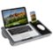 LapGear - Home Office Lap Desk (Fits up to 15.6" Laptop) - Silver Carbon-Front_Standard