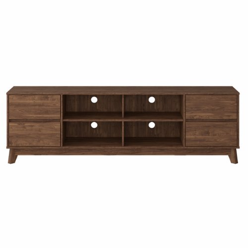 CorLiving - Hollywood Collection TV Stand with Open and Closed Shelves for Most TVs up to 85" - Brown-Front_Standard 